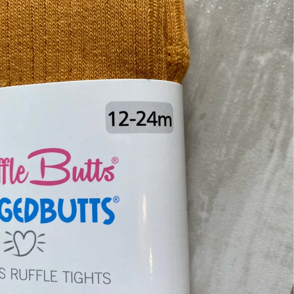 NWT RuffleButts Footless Ruffle Tights in Honey Gold, size 12-24 Months